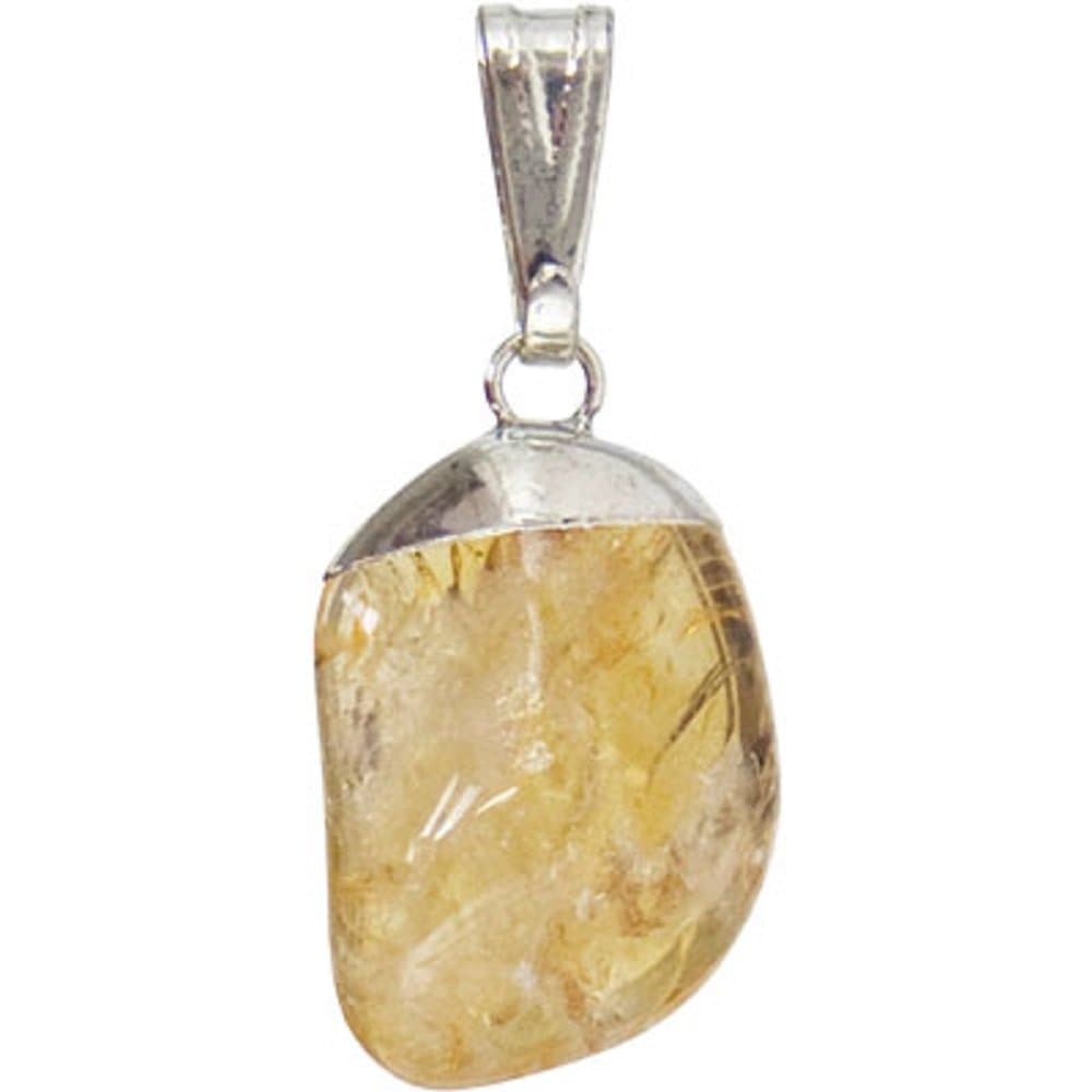 KI Tumbled Citrine Stone Pendant Guarantee