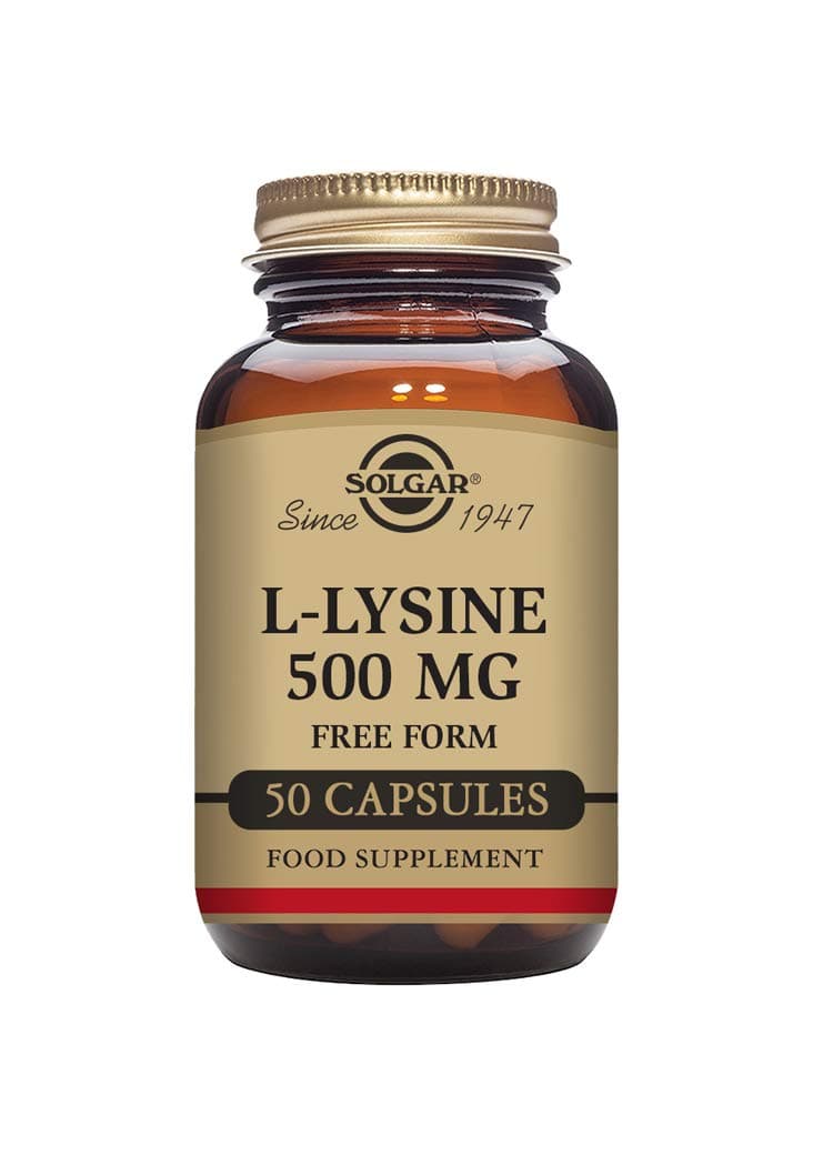 L-Lysine 500mg Vegetable Capsules - Pack of 50 - Essential Amino Acid - Vegan, Vegetarian, Kosher