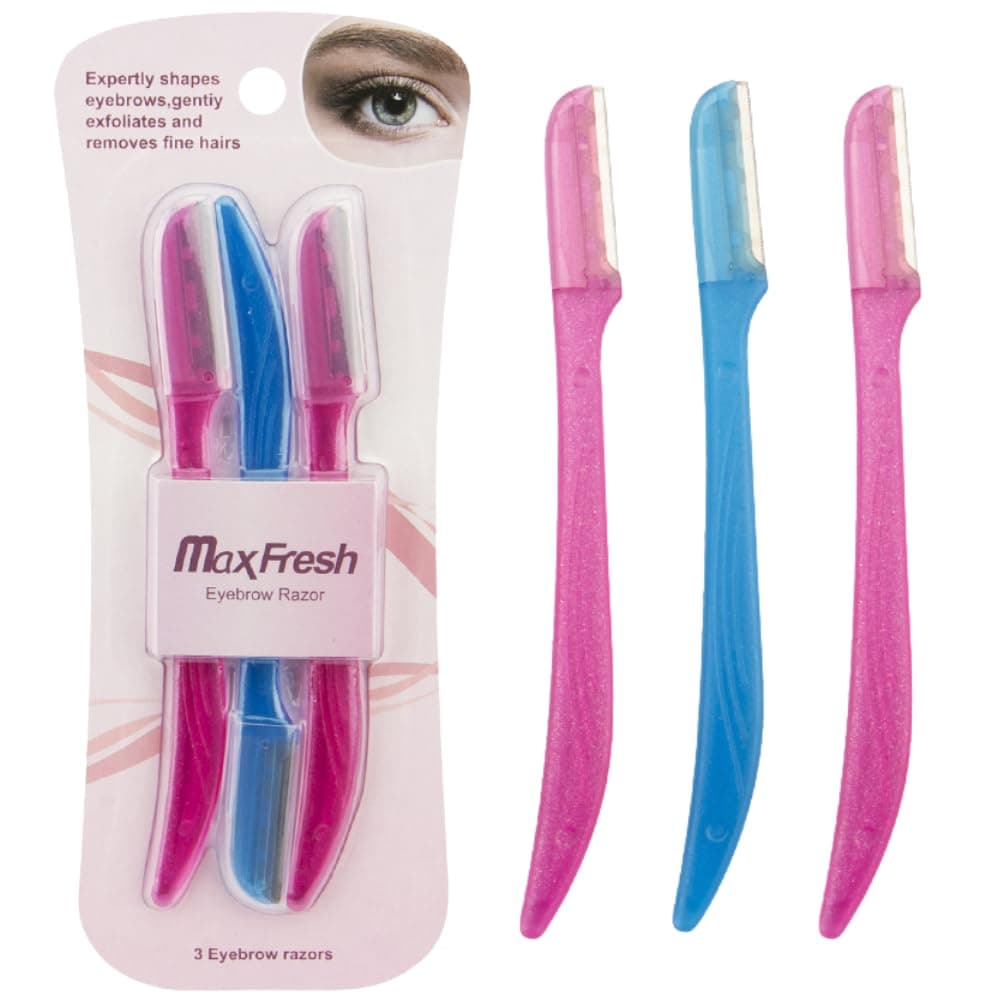 Maxfresh Touch up Multipurpose Exfoliating Dermaplaning Tool, Eyebrow Razor, and Facial Razor with Precision Cover
