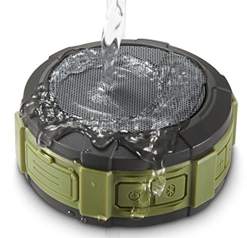 The V1 - Wireless Bluetooth Speaker - Outdoor, Waterproof - Ultra Lightweight, Portable, Loud - Includes Carabiner, Shower Mount, Deep Bass Speaker, MicroUSB Charge Cable, Built-in Micro SD Port