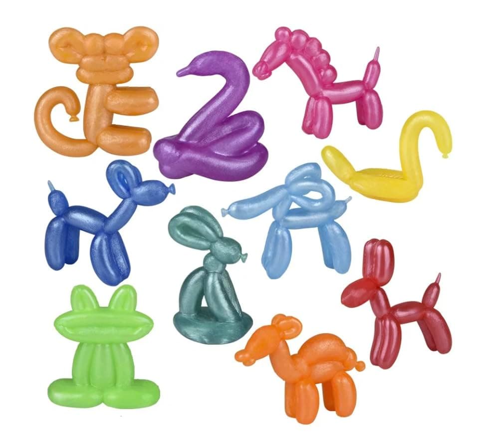 Nikki's Knick KnacksMini Colorful Balloon Animal Stretchy Squishy Toys - Party Favors for Kids Birthday Parties Goodie Bags Reward Box Treasure Chest Carnival Prizes Mini Stretch Toys - 25 Piece