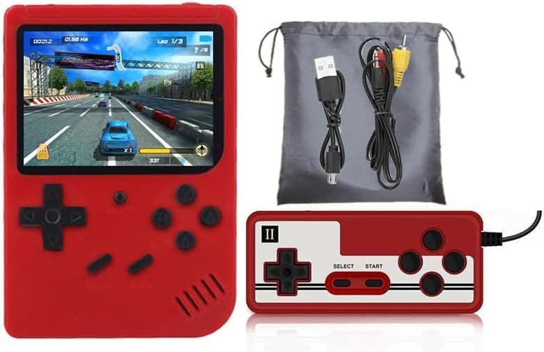 Handheld Game Console, 500 Classic FC Retro Game with 3.0" LCD Screen, Portable Video Games, 1200mAh Rechargeable Battery, Support to Connect TV & 2 Players
