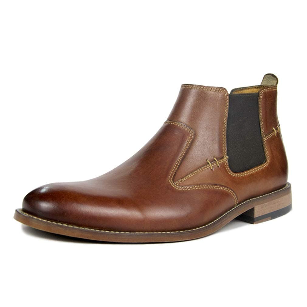 Chelsea Boots Men Leather Ankle Slip-on Boot Black Brown Formal Dress Casual Moccasins Shoes