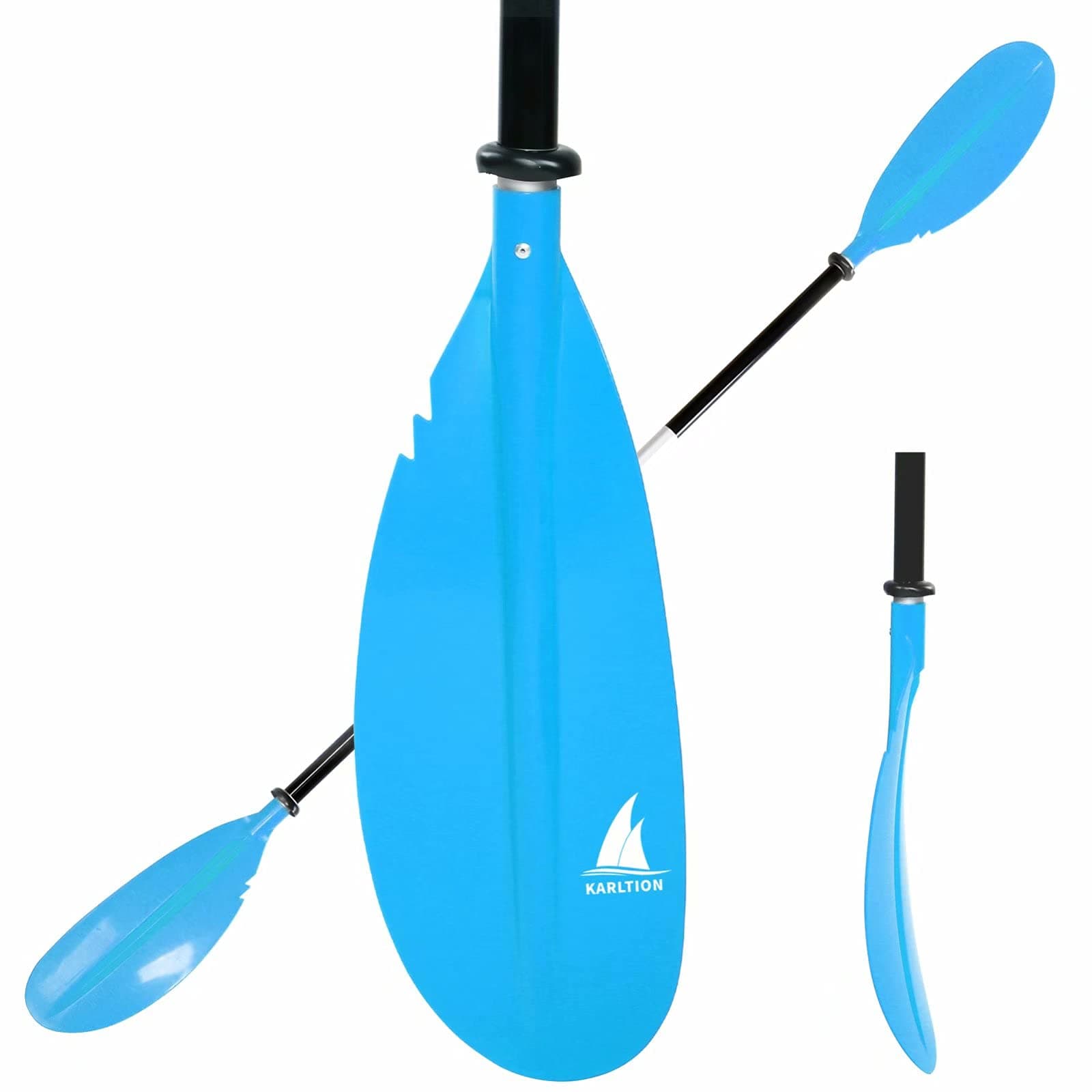 Kayak Paddle - Adjustable 2 Pieces Aluminum Alloy Shaft with Glass Fiber Blade for Surfing,Oar Fishing Easy Packable Travel- Blue