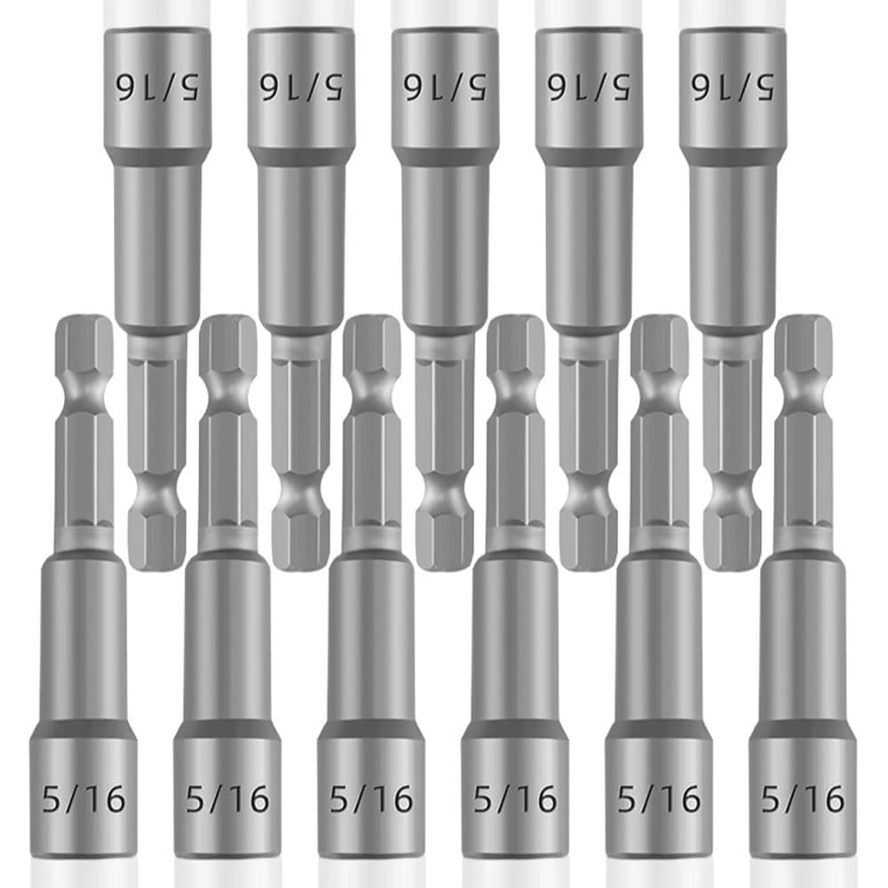 11PCS 5/16 Nut Driver Set for Impact Drill - Ultra Magnetic, Standard British Impact Driver Bits, 2.5 Inches (65mm), Different From 8mm
