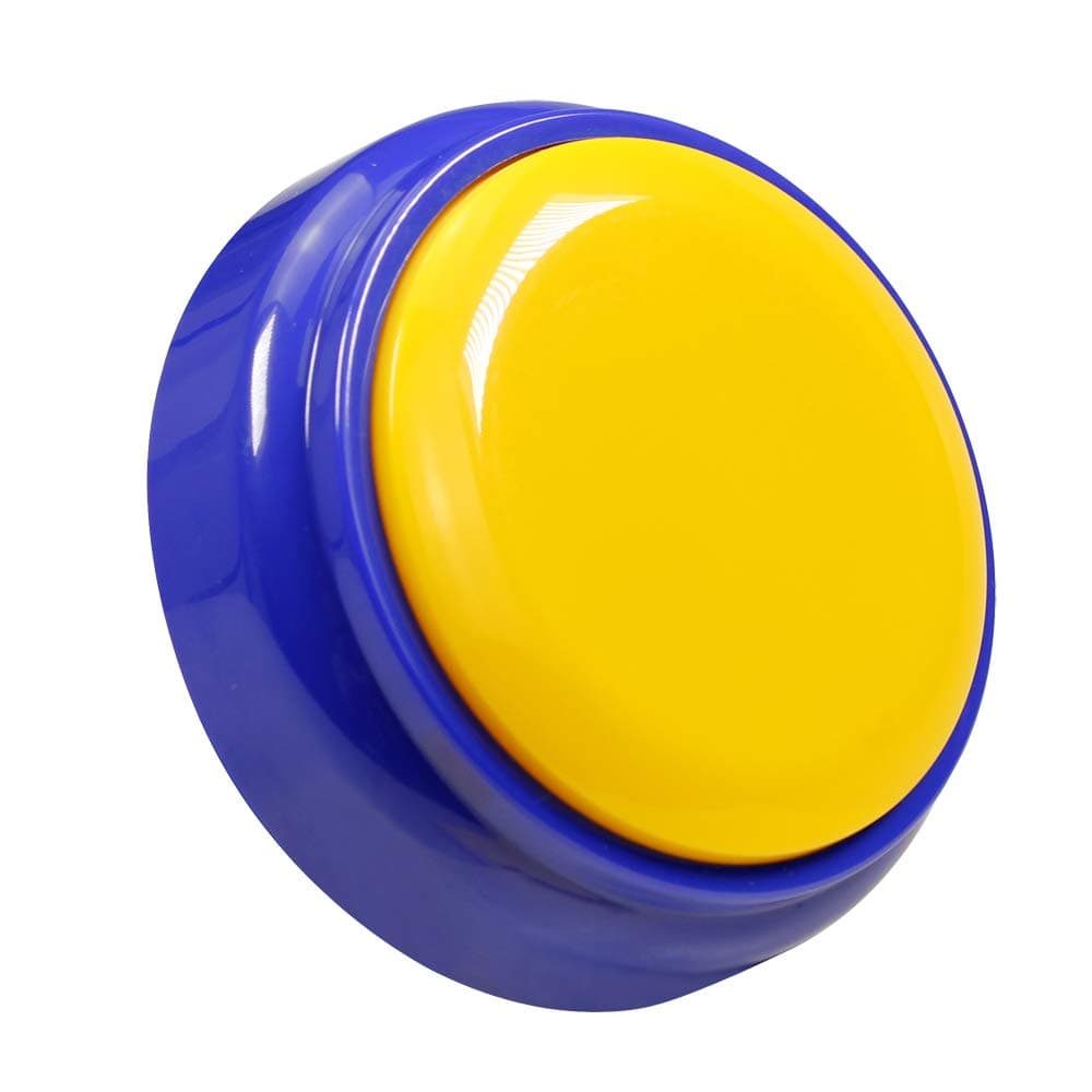 Recorder Button 30 Second, Recordable Talking Button with Good Sound Quality, Record Sound Button for Gift Toys Education (Yellow+Blue)