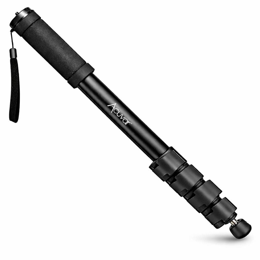 Acuvar 62 Inch Photography Monopod with Safety Strap – Lightweight Aluminum Camera Monopod for Travel & Outdoor Shooting