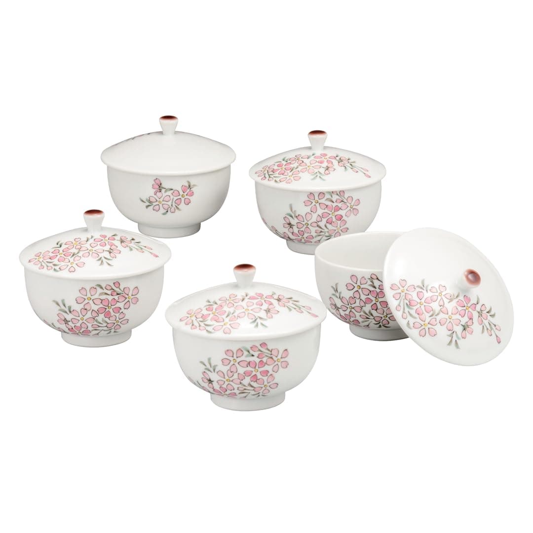 九谷焼いわたや(Kutaniyakiiwataya) Kutani Yakiwataya K8-761 With Lid, Cherry Blossom Flower Fumi Tomoko Nitta