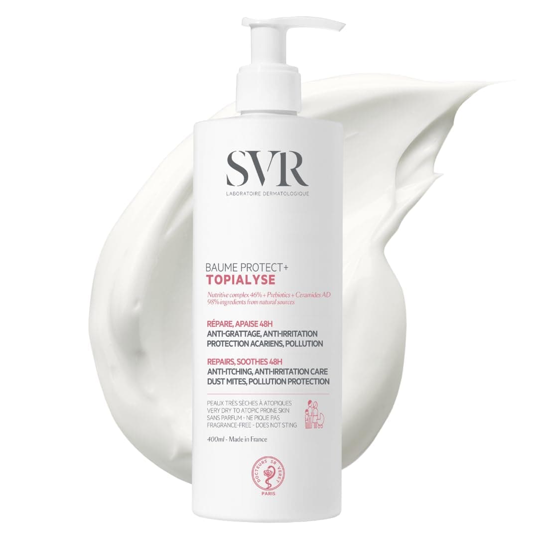 SVR TOPIALYSE Baume Protect+ Intensive Face & Body Moisturising Balm for Very Dry, Sensitive, Eczema-Prone Skin. 48hr Anti-Itch Relief & Skin Barrier Support, All Ages