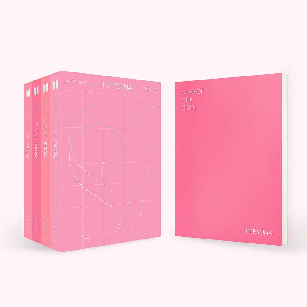Map of The Soul : Persona [Ver.01+Ver.02+Ver.03+Ver.04 Set] - Pack of 4CD, 4Photobook, Photocards, 4Folded Poster with Pre Order Benefit, Extra Decorative Sticker Set, Photocard Set
