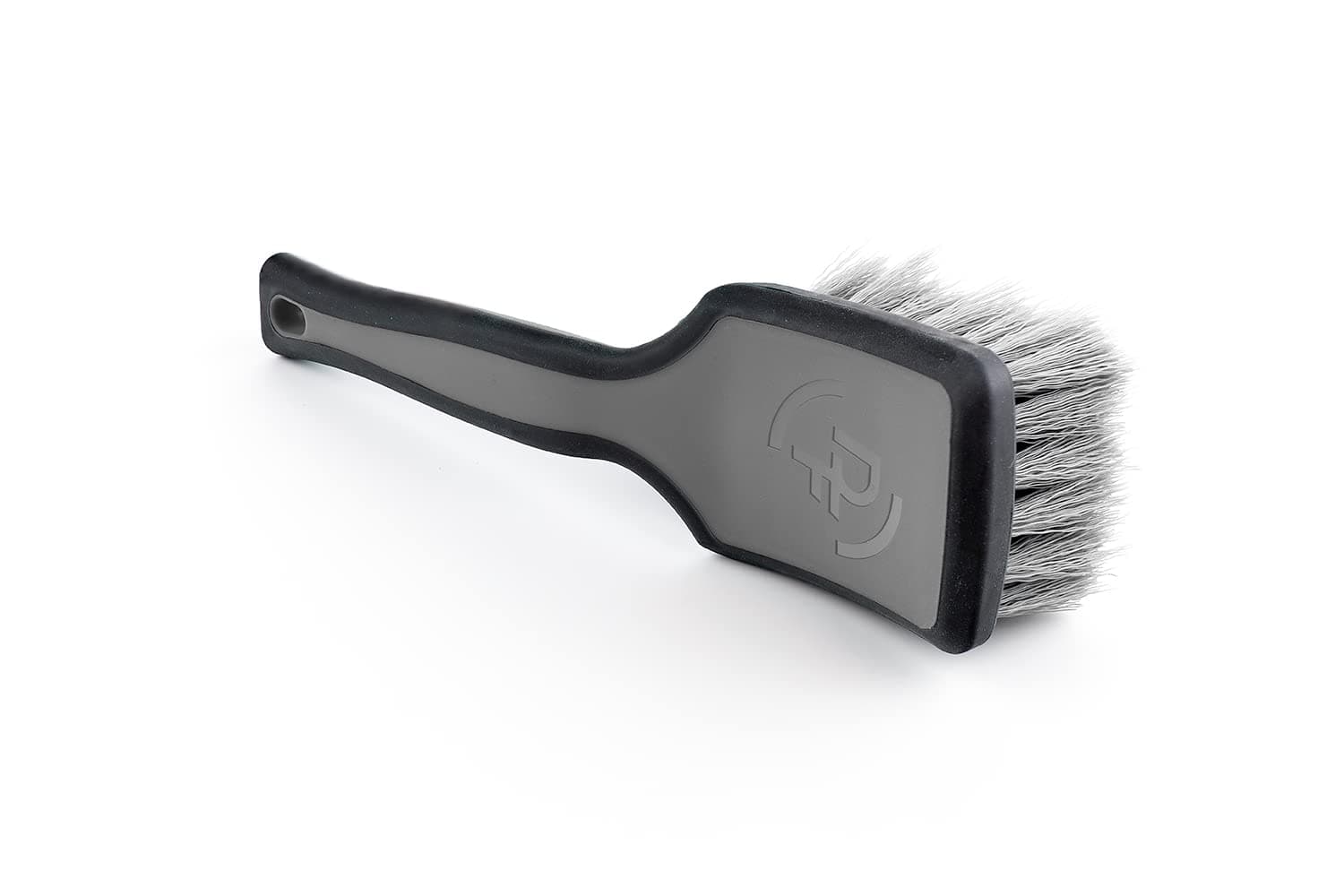 Tire Scrub Brush - Stiff Synthetic Bristles, Ergonomic Design, Clean Your Tires with Ease, Grey