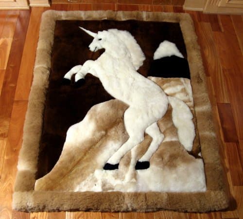 SoftRugs Prancing Unicorn Design Alpaca Area Rug
