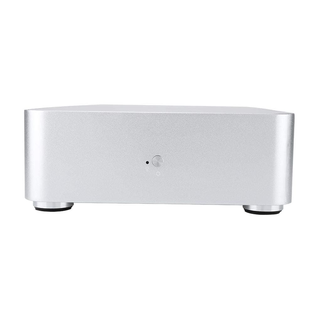 Tonysa Aluminum Alloy Mini Computer Case Portable HTPC Case PC Computer Case 3.5mm Integrated Frame for 3.5in/2.5in Hard Disk, for ITX motherboard(Silver USB3.0)