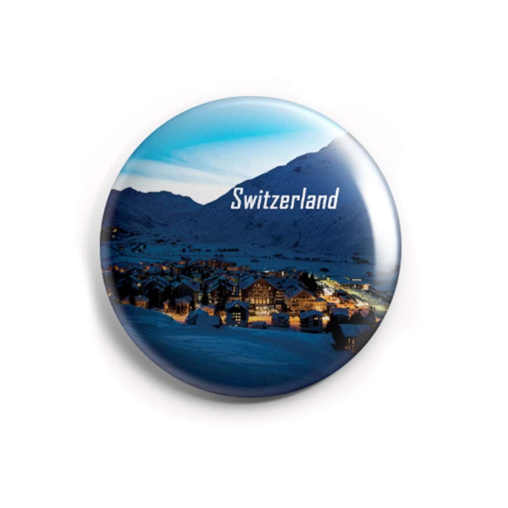 AVI 58mm Regular Size Metal Fridge Magnet Blue Switzerland Nights Love Europe Travel Souvenir MR8002211