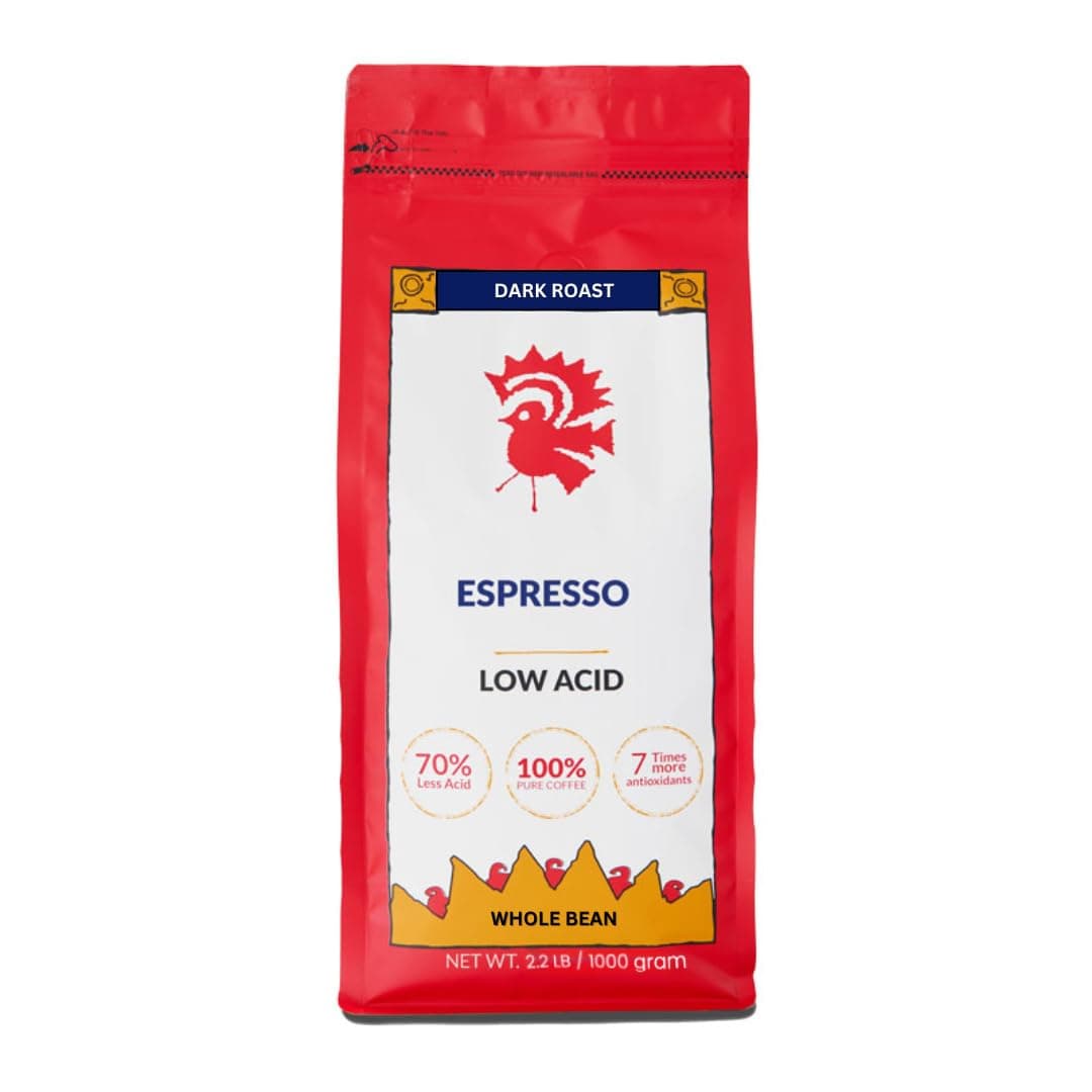 Puroast Low Acid Coffee Espresso Roast Whole Bean, 2.5 Pound Bag