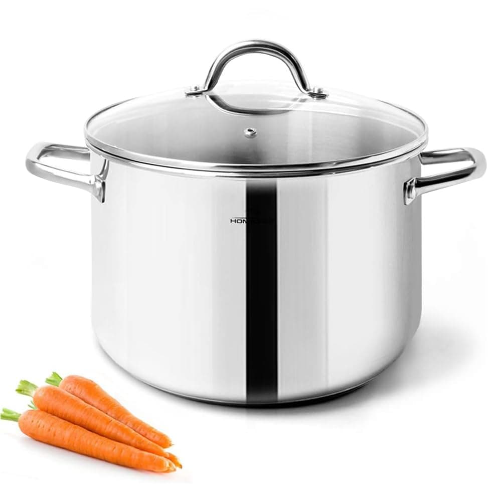 Stock Pot 4 Quart Nickel Free Stainless Steel - 4 Quart Pot With Lid and Handle - 4Qt Saucepan With Lid - Soup Pot Small Cooking Pot 4 Quart - 4 Qt Pot With Glass Lid - Induction Pot With Lid