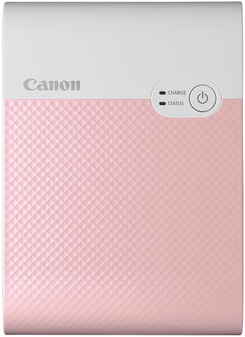 Canon SELPHY Square QX10 Portable Photo Printer, Wi-Fi Connectivity, USB Charging, Dye Sublimation Printing, 100 Year Print Life, Square Photo Paper, SELPHY Photo Layout App INTL Model (Pink)
