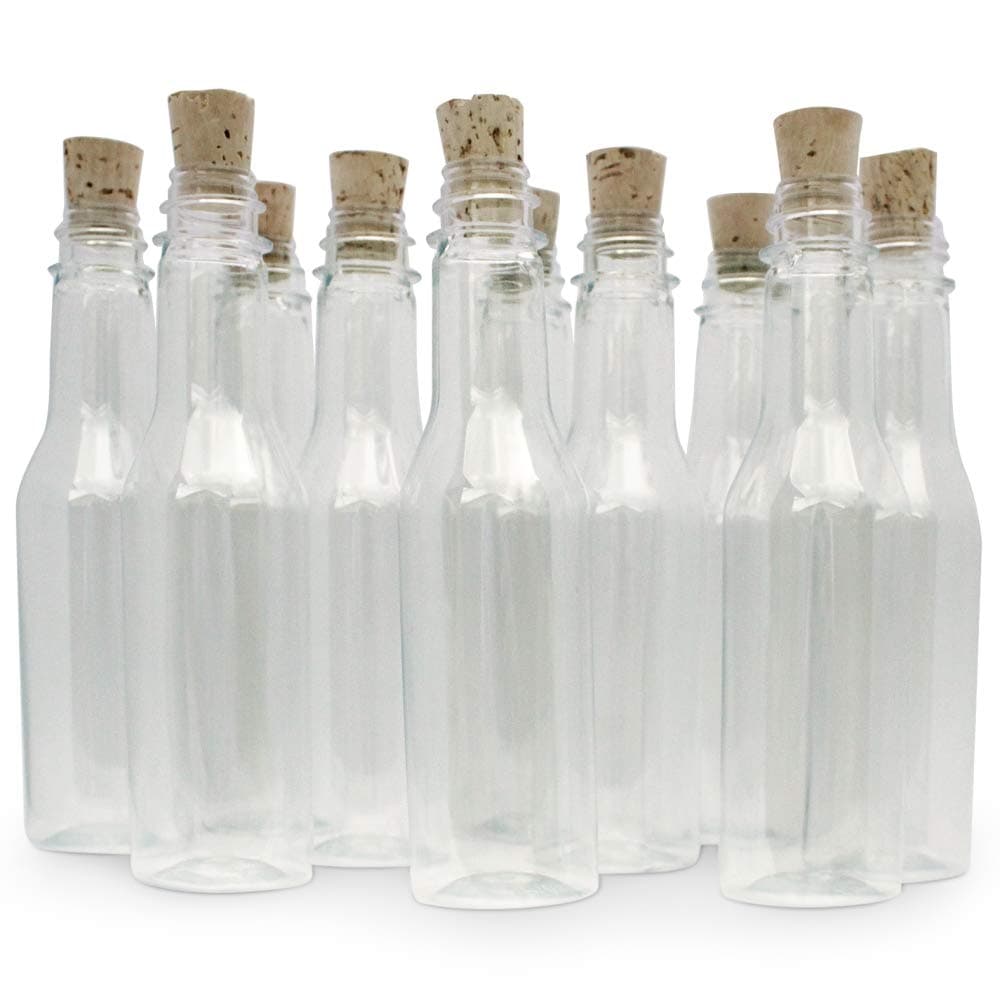 20 Plastic Bottles & Corks for Message in a Bottle Invitations