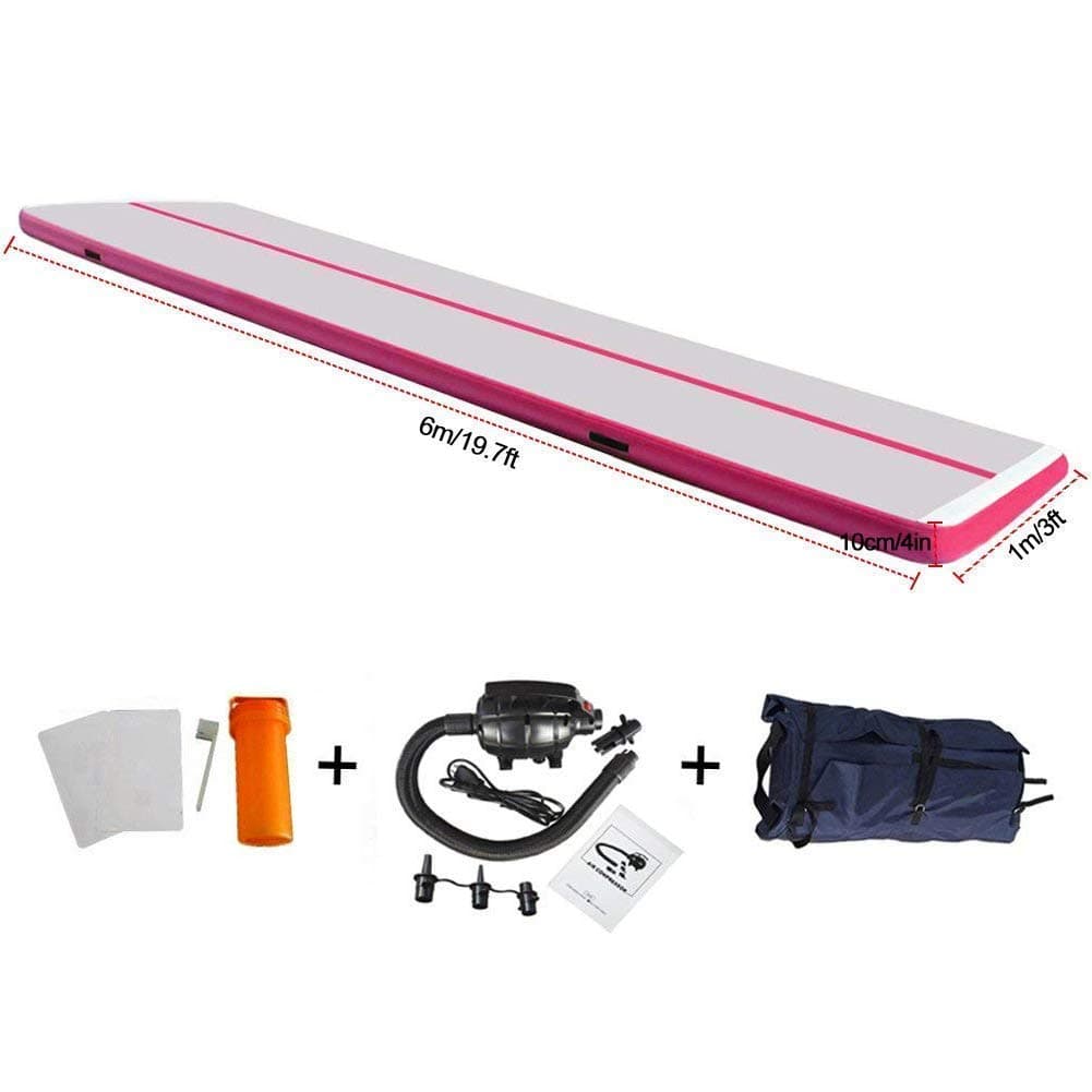 10ft/13ft/16ft/20ft Air Mat Tumble Track Inflatable Gymnastics Tumbling Track Mat with Electric Air Pump for Cheerleading/Practice/Beach/Park/Home use