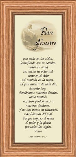 Spanish Lord's Prayer Scripture Inspirational Frame 4" X 10"