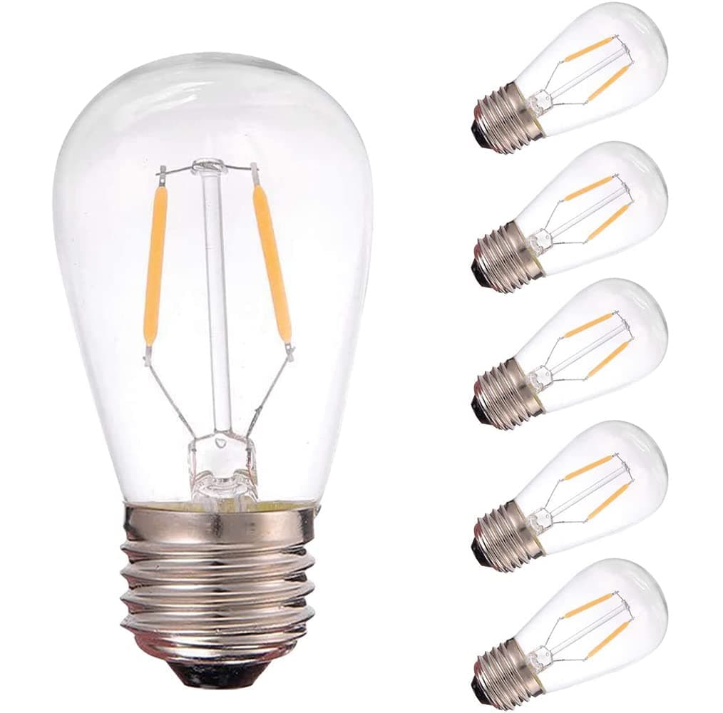 YSSMAO 6Pcs 1W LED Light Bulb S14 ST45 LED Filament Light Lamp Warm White 2700K Energy Saving Edison Bulb for Living Room Decoration