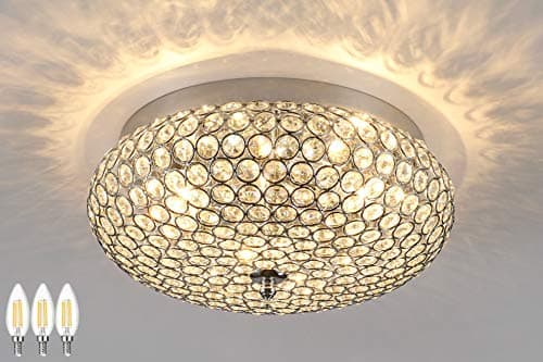 Flush Mount Crystal Ceiling Light Fixture, Crystal Lights For Bedroom, Bedroom Light Fixture Crystal, Small Bedroom Ceiling Light, Ceiling Chandelier Light Fixture, Crystal Light For Hallway Ceiling