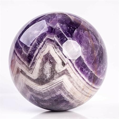Natural Amethyst Crystal Ball,Amethyst Sphere Healing Crystal Ball with Stand (500g)…