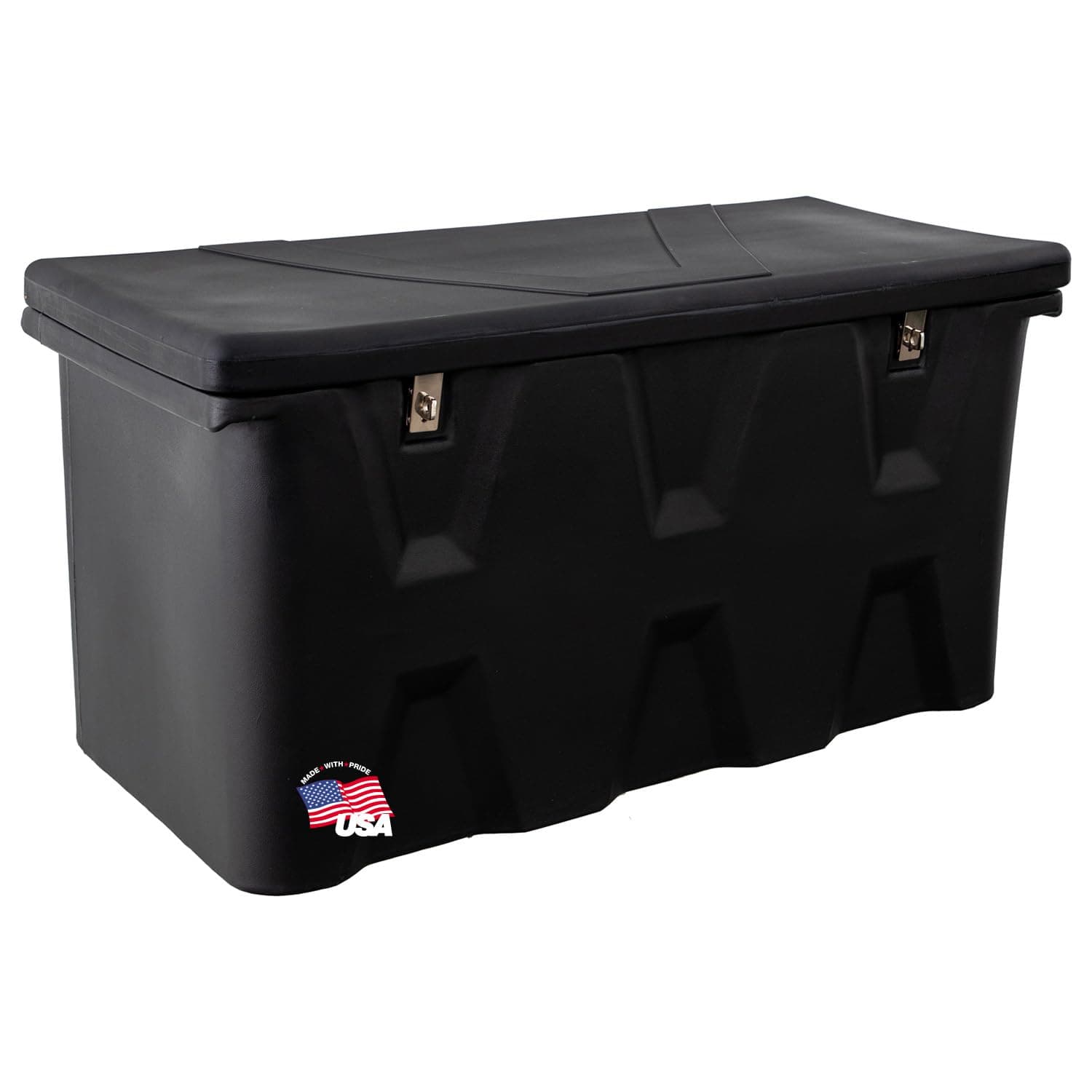 Buyers Products 1712240 Black Poly All-Purpose Storage Chest , 6.3 cu. ft, Made In The USA, Dent-Resistant Lockable Storage Box for Truck, Trailer, Dock, or Deck, High-Density Polyethylene
