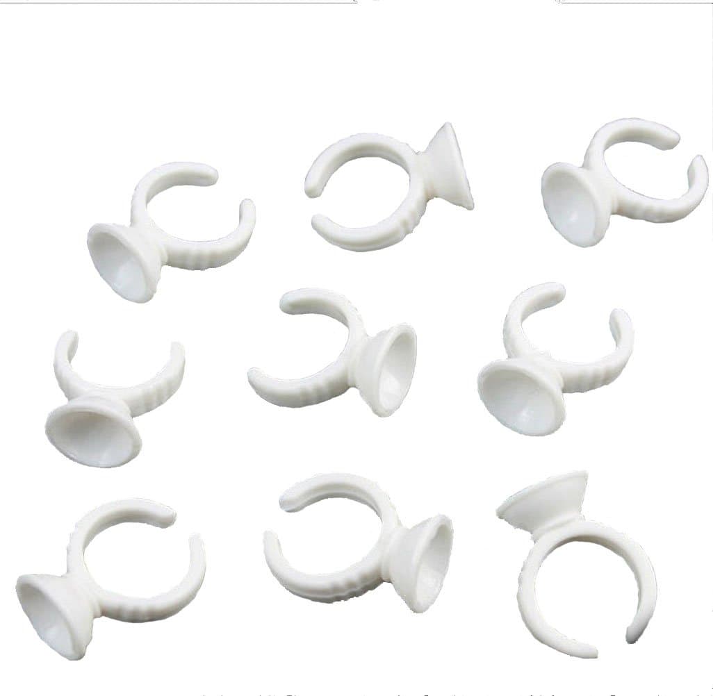 BESTIM INC(TM) Disposable 100PCS Glue Ring Pallet Holder for Tattoo Pigmen Eyelash Extension