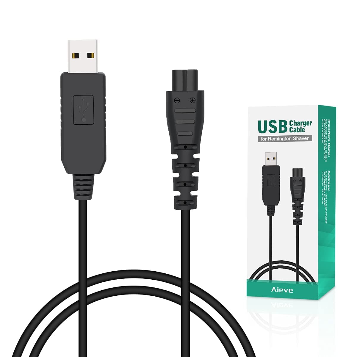 Charger Cable for Remington Shaver,AIEVE 5V Charger Lead USB Power Supply Cord for Remington Beard Trimmer HC4250,HC4255,F3,PF7500,MB4200, MB4130,XR1330,XR1350,XR1400,XR1470,XR1430(1.2m)