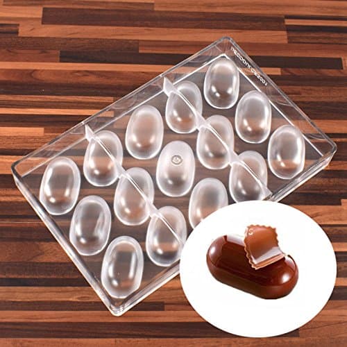 5.4 CM 15 Cups Small Pillow Oval Chocolate Mold Polycarbonate Stone Shape PC Chocolate Ice Candy Jelly Making Mould