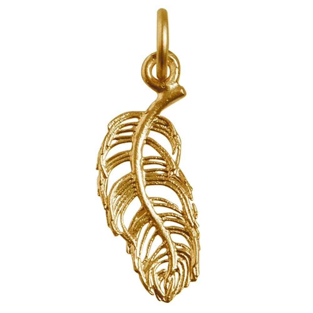 Lily Charmed925 Sterling Silver Feather Charm or 18ct Gold Plated, Clip On Charm for Bracelet or Necklace