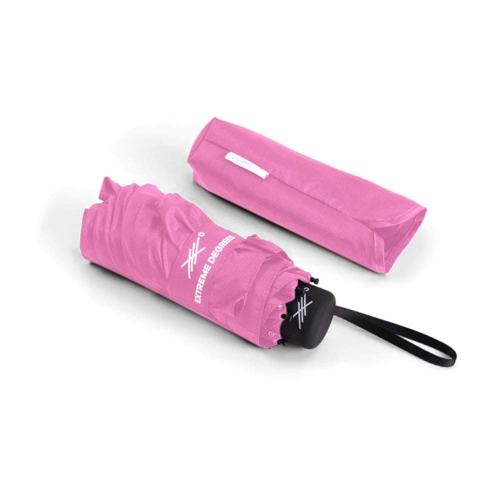 Mini Umbrella. Weatherproof Coating. Folds to 6 inches. (Pink)