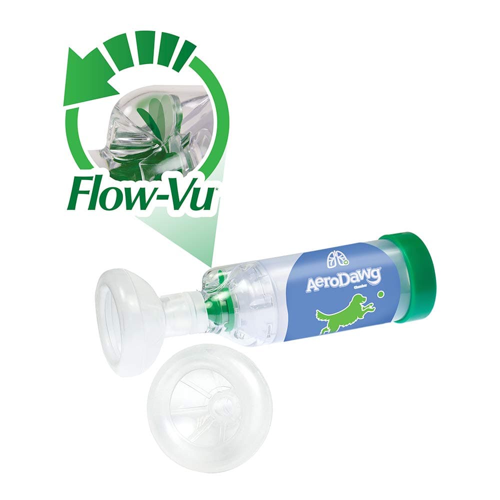 The Original Canine Aerosol Chamber Inhaler Spacer for Small Dogs and Puppies with Exclusive Flow-VU* Indicator