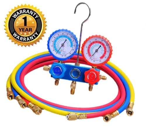 A HVAC Freon R-12 R-22 R-134 AC Diagnostic Testing Manifold Gauge Charging Kit