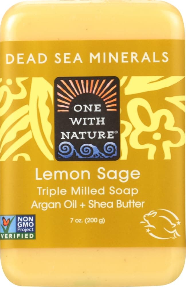 One With Nature Dead Sea Mineral Soap, Lemon Sage, 7-Ounces (Pack of 6)