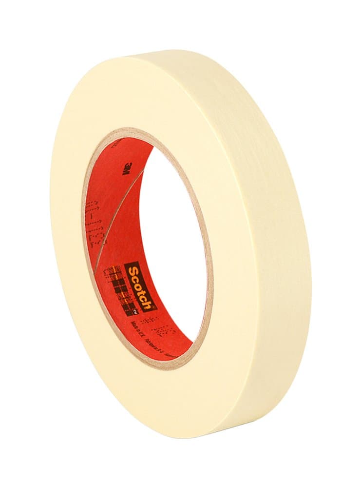 3M2364 1" x 60yd 2364 Performance Masking Tape - 1 in. x 180 ft. Tan, Rubber Adhesive, Crepe Paper Backing Painters Tape Roll