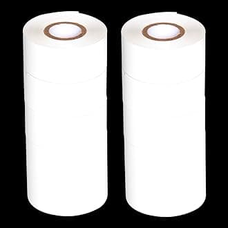 10 Rolls 30mm x 100m White Thermal Transfer Ribbon Resin for Coder Printer Machine, White Color Ribbon for Coding Machine