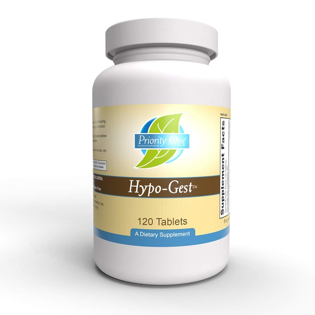 Priority One Vitamins Hypo Gest 120 Tablets - Mega Clinical dose of a Two Phase Formula That Provides enzymes to Maintain Healthy Digestion and intestinal Enzyme Activity.*