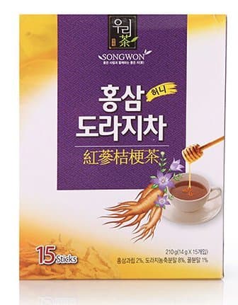 Korean Red Ginseng and Bellflower Root Tea with Honey, 15 Sticks (1 Pack)