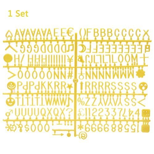 Losga Letter Set for Felt Letter Board - 181 Piece Letters, Numbers, Symbols & Emojis for Changeable Letter Boards - Multiple Colors/Sizes Available (3/4" Golden)