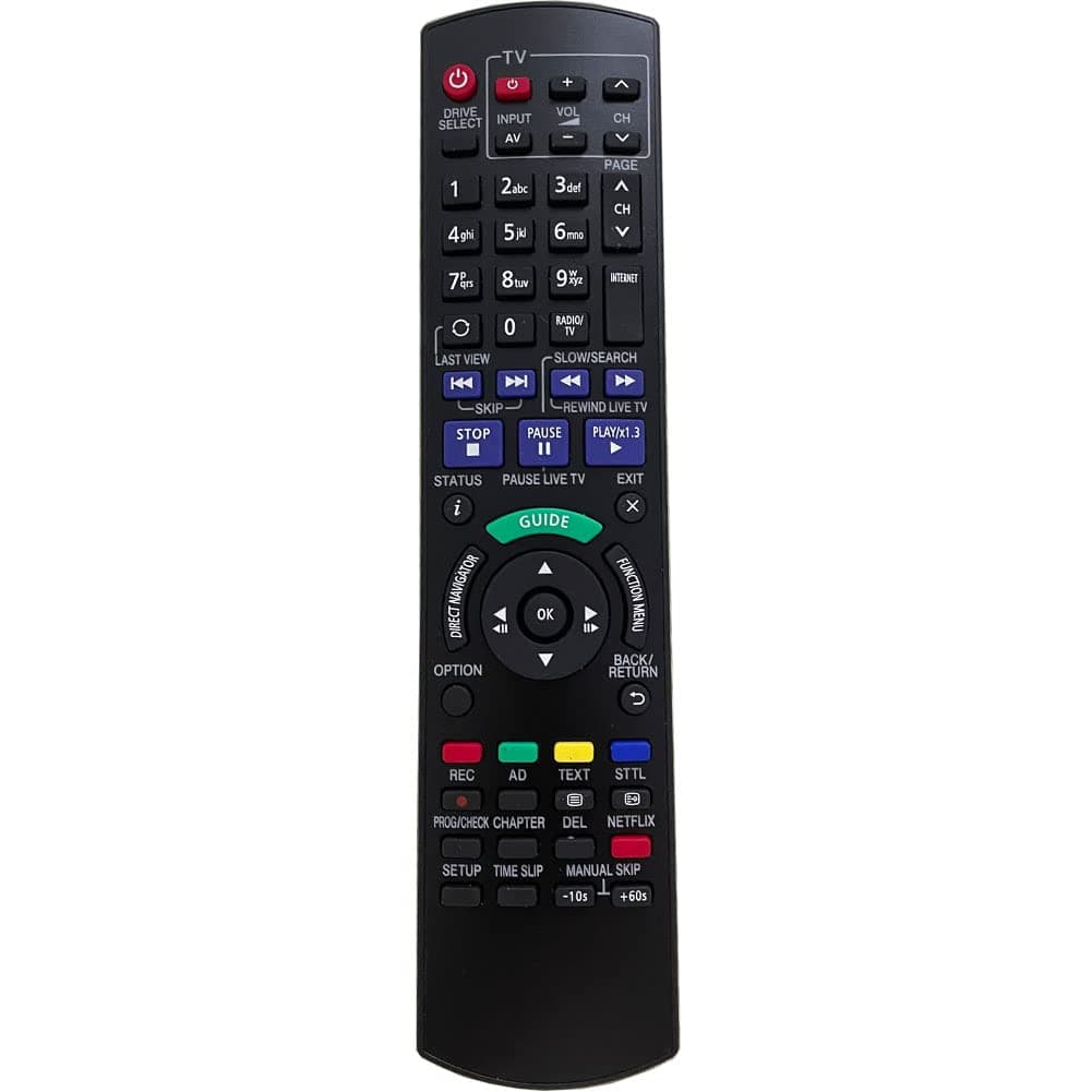 – Replacement Panasonic Remote Control N2QAYB000780 for Suitable for Smart TV Compatible with HDD Box RECORDER TV DVD RECORDER IR6 DMR-HW120EB DMR-PWT500EC DMR-PWT530EB