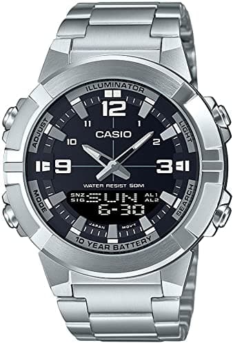 Casio Analog Digital World Time Stainless Steel Amw-870D-1A Amw870D-1 Men's Watch