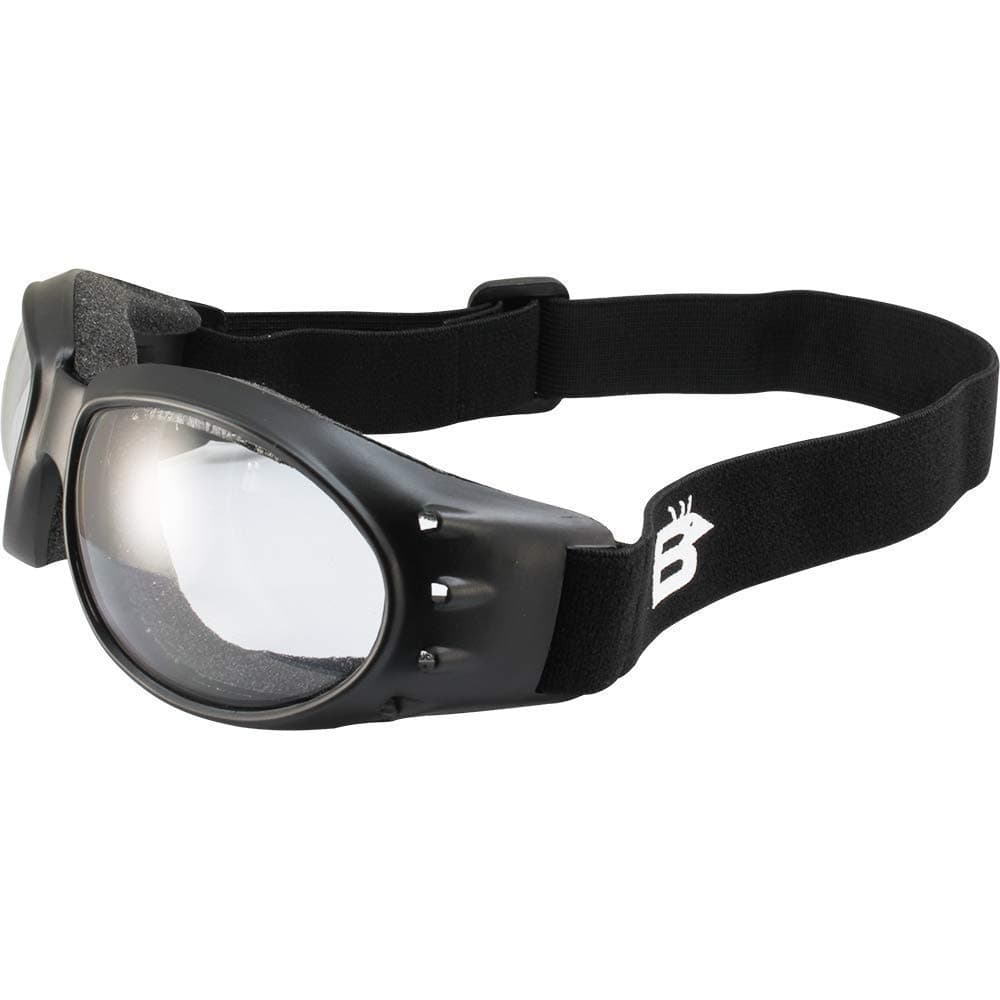 BirdzEyewear Eagle Padded Sport Riding Goggle Matte Black Frame with Photochromic Clear to Smoke Lens