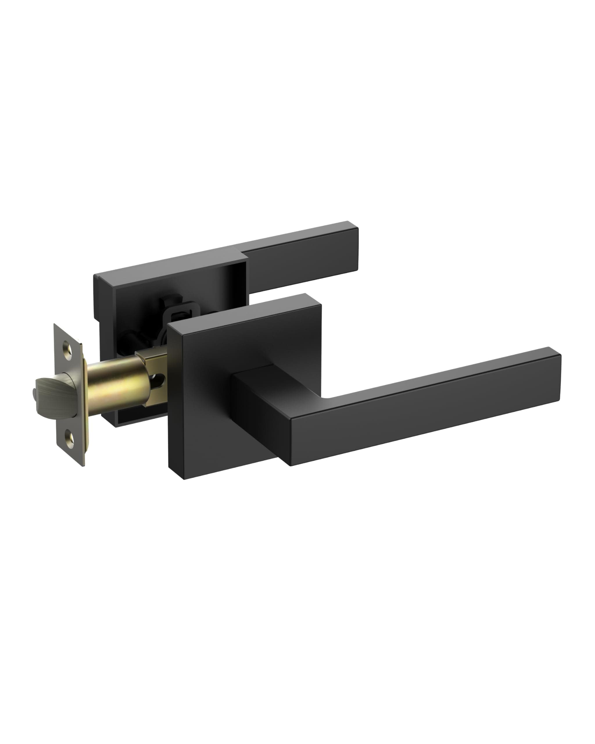 Square Door Handle - Easy Installation, Fits All - Matte Black