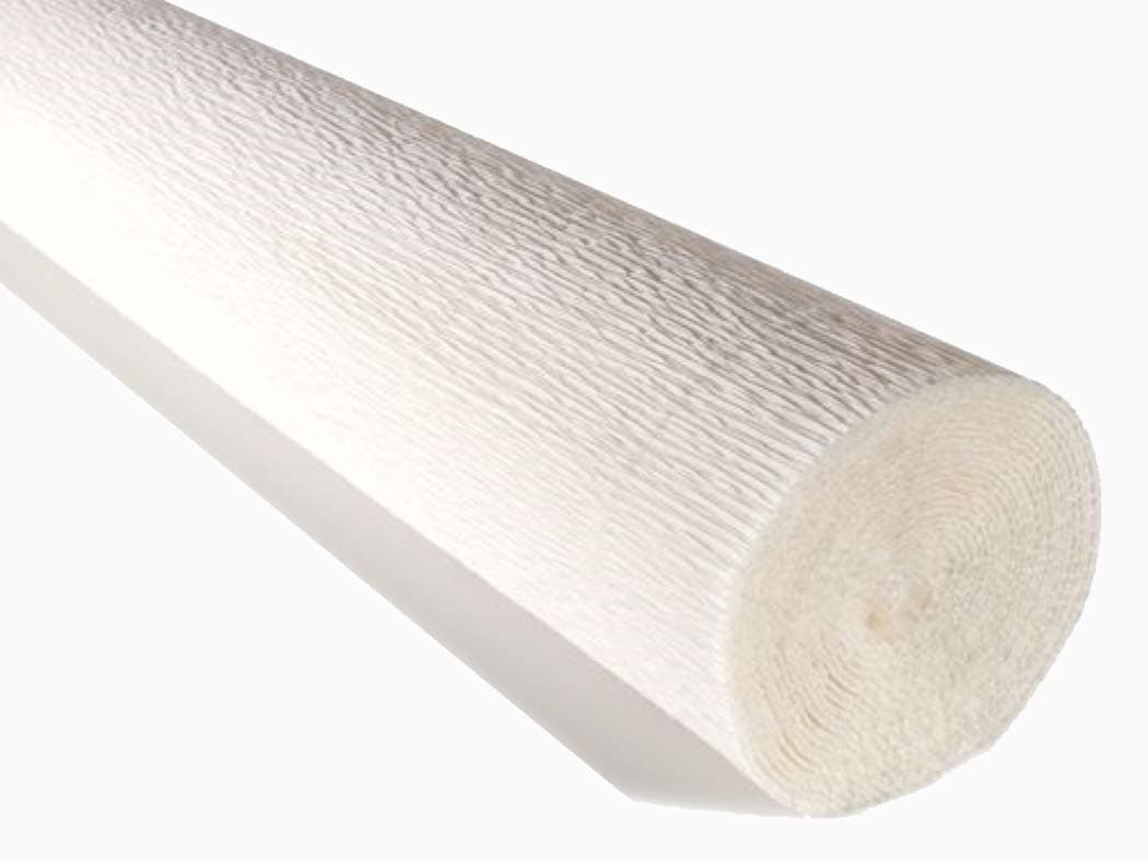 Crepe Paper Roll, Heavy Italian 180 g, 1.2sqm, 1.2sqm, White