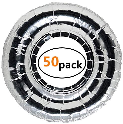 Hub Special Disposable Foil Burner Liners for Gas Stove(50 Packs), Gas Range Protector Saving Your Time on Scrubbing Stoves and Keep Stove Clean