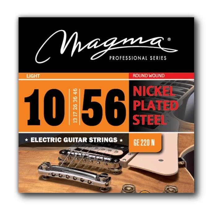 Magma7 String Light Electric Guitar Strings - Nickel Plated Steel Strings 10" - 0.56" (String Gauges - 10, 13, 17, 26, 36, 46, 56) - (GE140N) - 1 Set