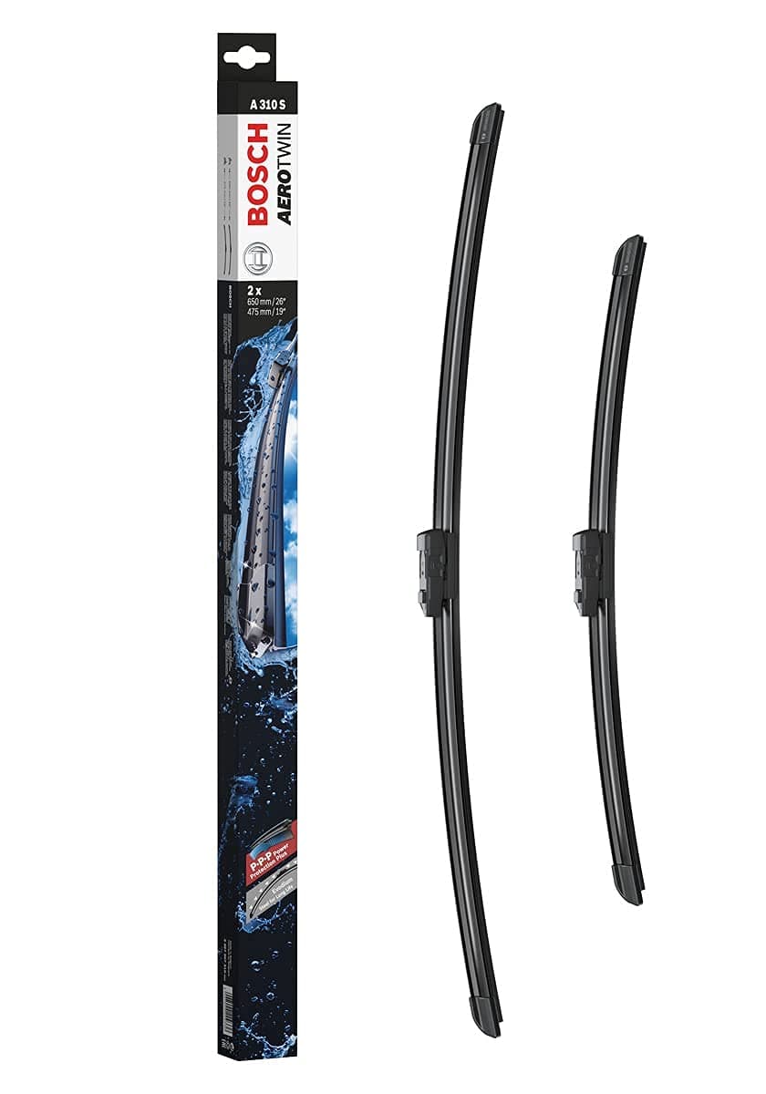 Bosch Aerotwin A 310 S - Front Windscreen Wipers - Set of 2 Replacement Blades - Comes with Pre-assembled Adapter - 2 Blades, 650mm/475mm - Only for left-hand drive (EU)