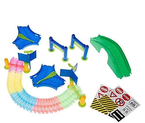 Mindscope Twister Trax Neon Glow in the Dark Track & Accessory Set w/ Bridge & Tunnel